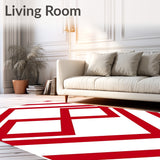 Retro Zigzag with Vibrant Scarlet and Ruby Shades (Red)