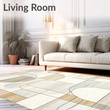 Bermuda Woven Area – Cream Beige Abstract(Beige)