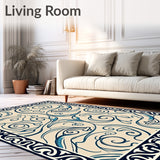 Oceanic Wave Motif Traditional(Beige)