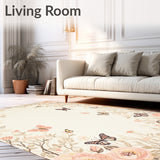 Fluttering Meadow Area Whimsical Insect Print for Playful Spaces(Beige)