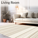 Area Classic Stripe Durable for Home Decor(Beige)