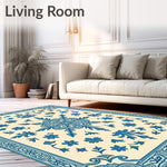 Elegant Floral Medallion Heritage Artisan Vintage Handwoven Treasure (Beige) - ODIKA