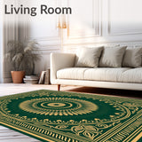 Art Inspired Emerald Fan With Radiant Gold Detailing(Green)