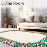Cascading Petal Mosaic with Botanical Ornaments and Flourished Borders(Turquoise)