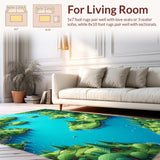 Ultra Soft Area Rug, Non Slip, Stain Resistant, Washable Area Rugs for Living Room, Bedroom, 3D Moss Shag(Blue)