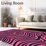 Nautical Wave Ripple Maritime Vessel Deck Covering (Pink)