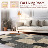 Ultra Soft Area Rug, Non Slip, Stain Resistant, Washable Area Rugs for Living Room, Bedroom, Vintage Abstract Boho(Gray)