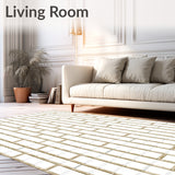 Contemporary Basketweave Illusion with Interlocking Motifs(Gold)
