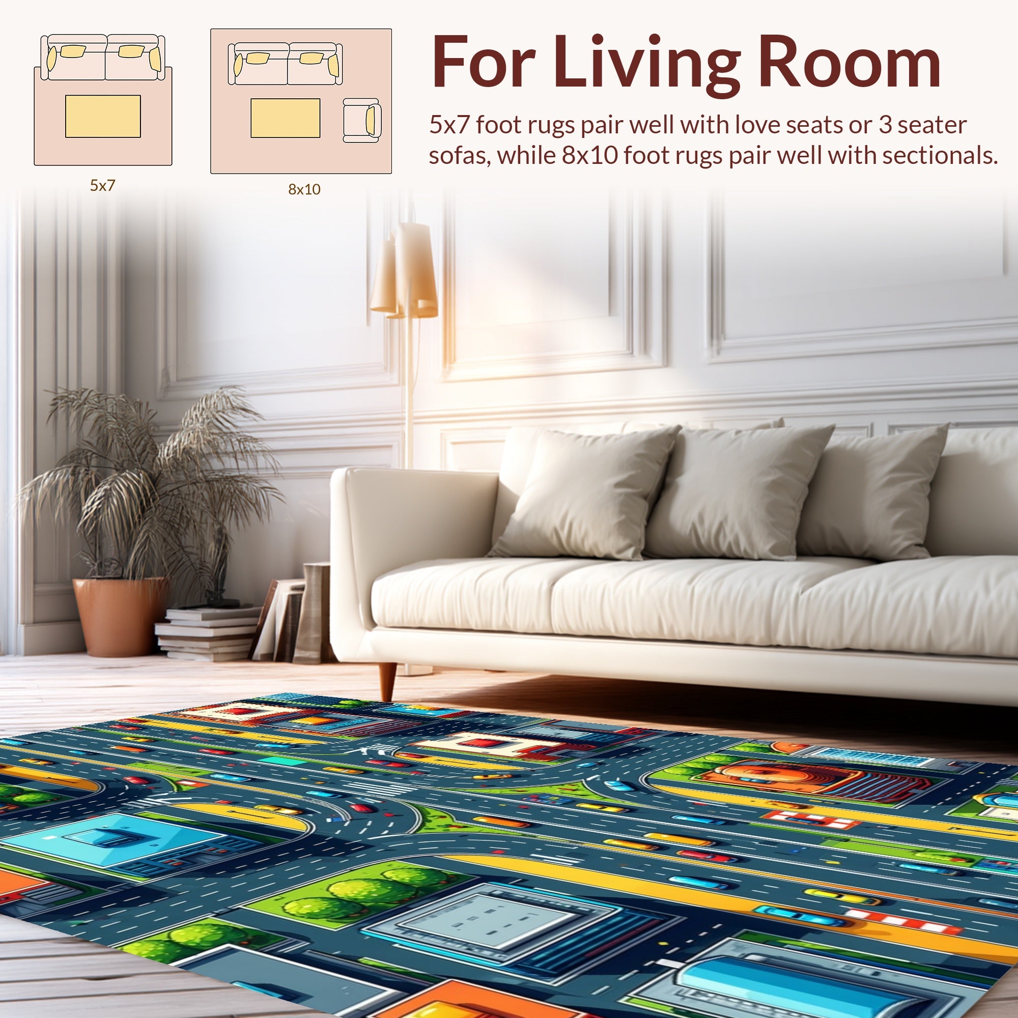 Multicolor Road Playmat for Learning Space(Red) - ODIKA