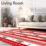 Festive Highland Check with Whimsical Pine Sprig Overlay(Red)
