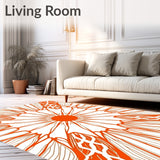 Retro Mod Interlocking Lattice with Radiant Burst (Orange)