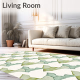 Interlocking Maze Motif with Watercolor Fade Accents(Beige)