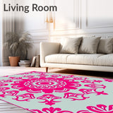 Luxurious Medallion Swirl Decorative Floor Accent(Pink)
