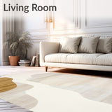 Minimalist Neutral Beige Brushstroke Design Flowing Abstract Forms(Beige)