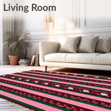 Shimmering Tabby Holiday with Blinking Ornament Motifs(Burgundy)