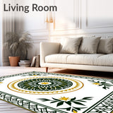 Celestial Starburst Featuring Interwoven Lattice and Holiday Ornaments(Green)