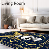 Astrological Skull Collage with Moth Wings and Celestial Embellishments(Gold)