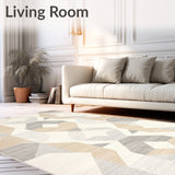Whispering Sands Geometric Area Contemporary Neutral Toned Home Accent(Beige)