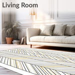 Modern Chevron Stream with Minimalist Motifs (White) - ODIKA