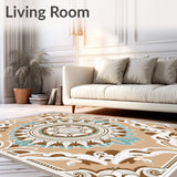Modern Boho with Ornate Interlocking Details(Beige)