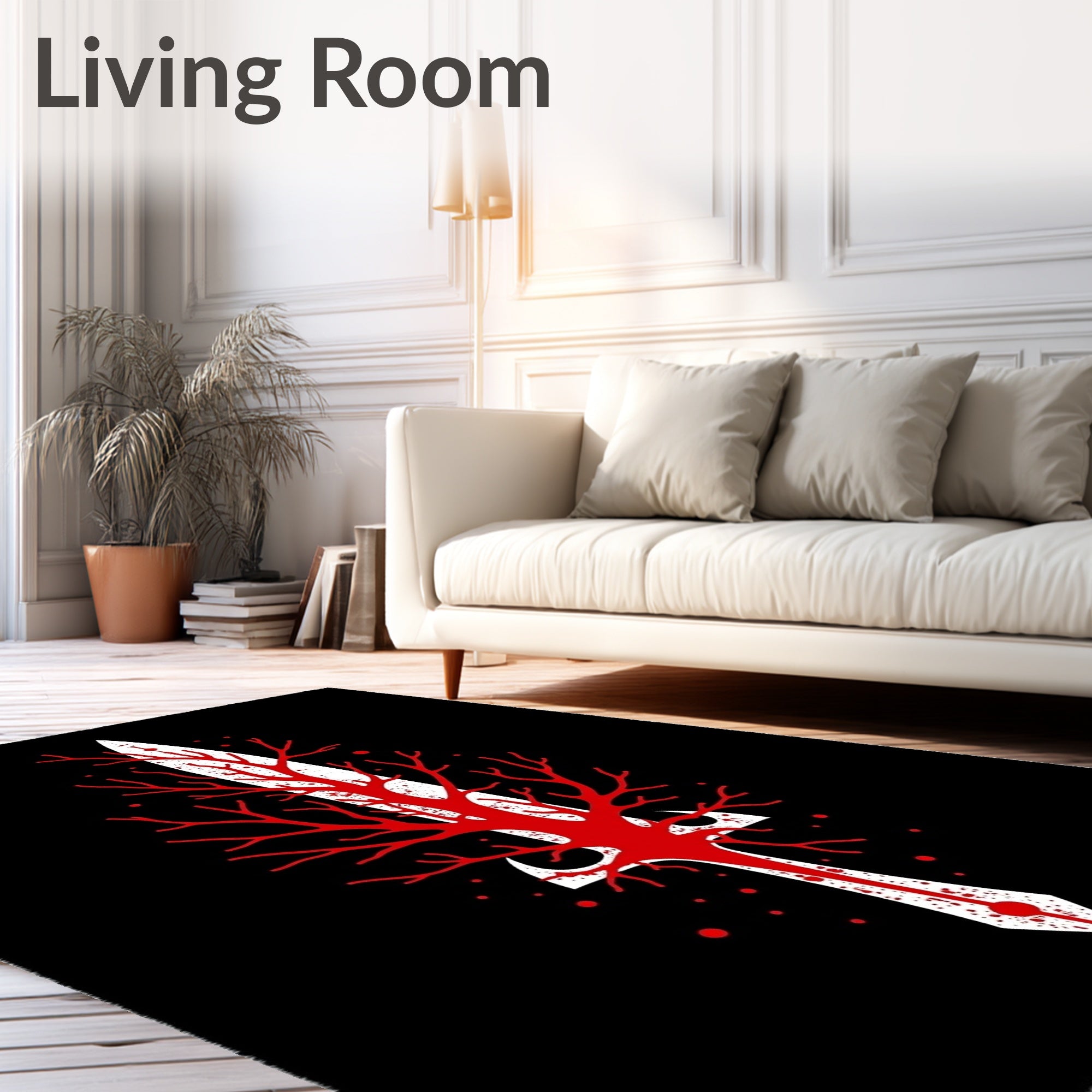 Knife Bloody Splatter Macabre Entrance(Black) - ODIKA