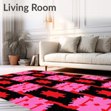 Rustic Checkered Design With Contrasting Dark and Bright Stripes(Black)