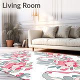 Artisan Interlocking Fleur Mosaic with Faded Watercolor Florals(Pink)