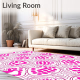 Abstract Animal Inspired Design with Interlocking Hearts and Stars (Pink) - ODIKA