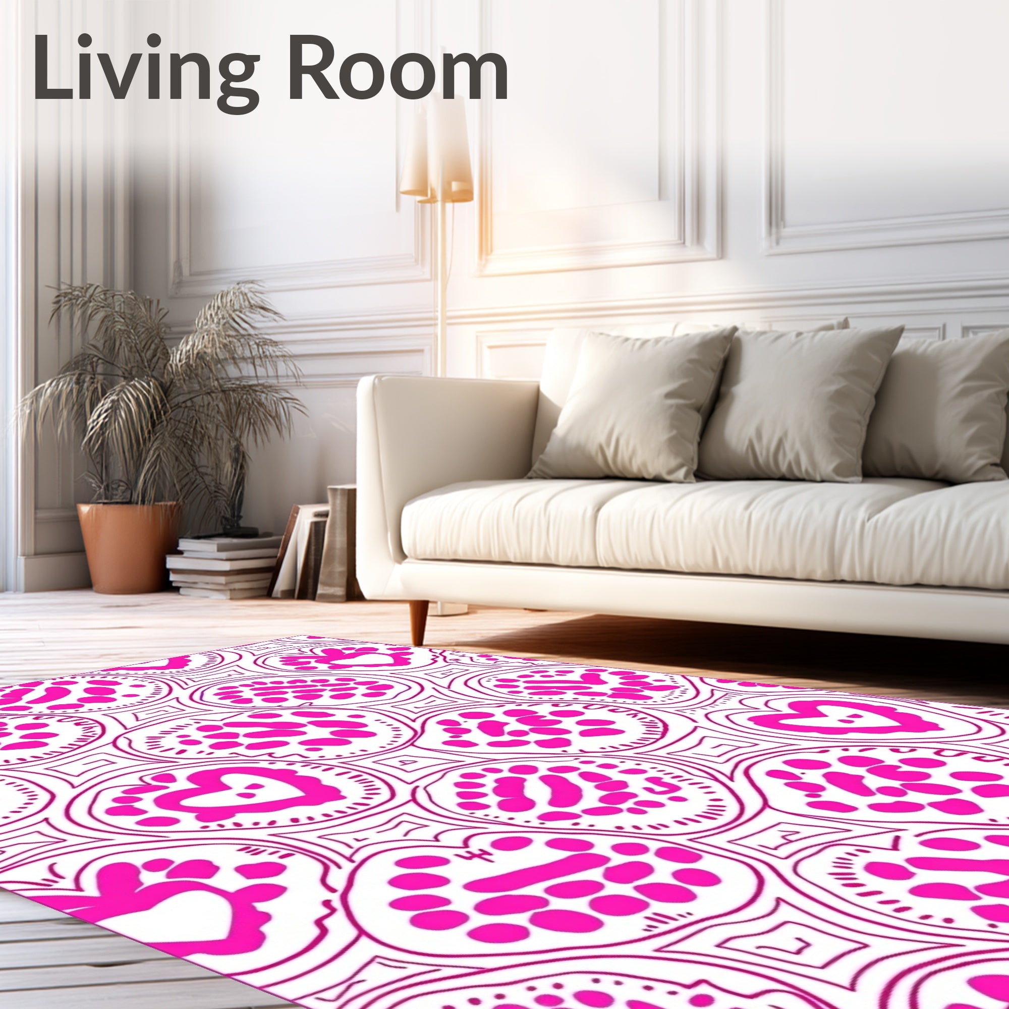 Abstract Animal Inspired Design with Interlocking Hearts and Stars (Pink) - ODIKA