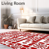 Classic Gingham Checkered Patchwork with Festive Accents(Red)