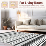 Contemporary Minimalist Featuring Crisp Black And White Parallel Stripes(Gray)