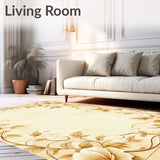 Floral Patterned Runner in Warm Beige with Ornate Leafy Embellishments(Beige)