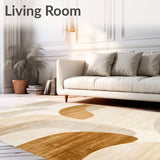 Abstract Arch Area Adhesive Non Skid Modern Pair(Beige)