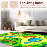 Lively Dinosaur Map Artwork(Blue)