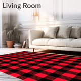 Country Gingham Welcome with Rustic Checkered Motif Design(Red)