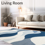 Elegant Area Rug Coastal Breeze Design(Blue)