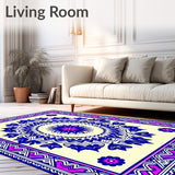 Deluxe Kaleidoscope Floral Basketweave Herringbone (Blue)