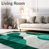 Elegant Abstract Scallop Area with Geometric Shapes and Modern Flair(Green)
