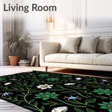 Enchanted Jungle Lotus and Mushroom with Beetle Accents (Black) - ODIKA