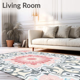 Dreamy Starburst Medallion Swirl Decorative Abstract Radiant Design (Pink)