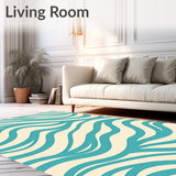 Abstract Wave Ripple Design with Flowing Curved Motifs(Blue)