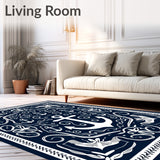 Maritime Anchor Medallion Elegant Nautical Charm(Blue)