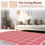 Ultra Soft Area Rug, Non Slip, Stain Resistant, Washable Area Rugs for Living Room, Bedroom, Cowgirl Bathroom Rug Vibrant Pink Non-Slip Design(Pink)