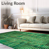 Dynamic Green and Gold Geometric Abstract Area for Modern Spaces(Green)