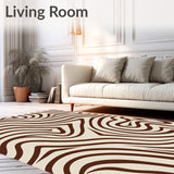 Nordic Wave with Undulating Stripes and Minimalist Accents(Brown)