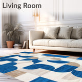 Artisan Revival Collection Geometric Interlock Beige Blue(Blue)