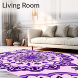 Elegant Floral Medallion Swirl Ornate Decorative (Purple)