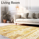 Boho Chic Distressed Beige Yellow Accent for Indoor Decor(Gold)