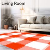 Buffalo Check Gingham Plaid Doormat Checkered Front Door Welcome(Red)