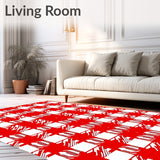 Gingham Plaid Doormat featuring Classic Checkerboard Motif(Red)
